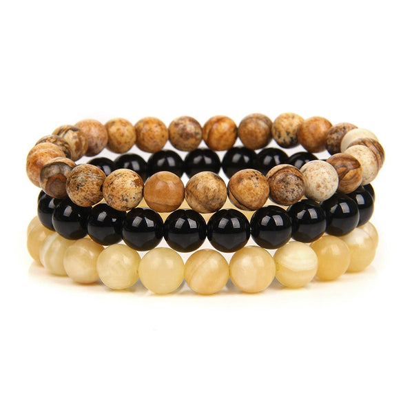 Fashion Jewelry Natural Stone Bracelet Copper Geometric Handmade