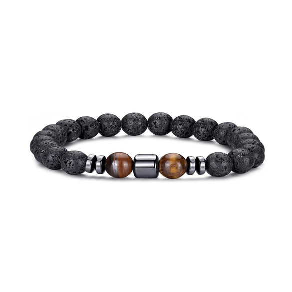 Fashion Jewelry Natural Stone Bracelet Copper Geometric Handmade