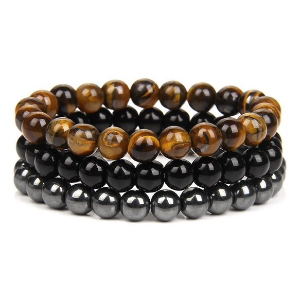 Fashion Jewelry Natural Stone Bracelet Copper Geometric Handmade