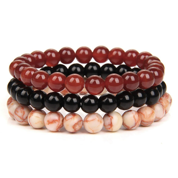 Fashion Jewelry Natural Stone Bracelet Copper Geometric Handmade