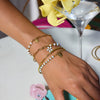 Fashion Jewelry Natural Stone Handbeaded Stainless Steel Electroplated Women's Bracelet