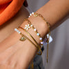 Fashion Jewelry Natural Stone Handbeaded Stainless Steel Electroplated Women's Bracelet