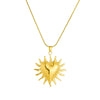 Fashion Jewelry Necklace Stainless Steel Gold Plated Heart Shape Pendant Snake Bone Chain