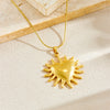Fashion Jewelry Necklace Stainless Steel Gold Plated Heart Shape Pendant Snake Bone Chain