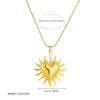 Fashion Jewelry Necklace Stainless Steel Gold Plated Heart Shape Pendant Snake Bone Chain