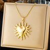 Fashion Jewelry Necklace Stainless Steel Gold Plated Heart Shape Pendant Snake Bone Chain