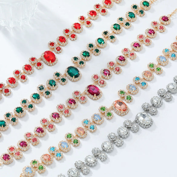 Fashion Jewelry Rhinestone Inlay Women's Earrings And Necklaces Set