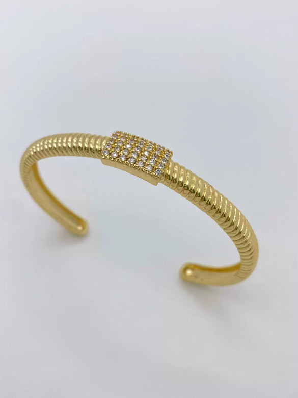 Fashion Jewelry Ring Bracelet Copper Electroplated Micro Set Zircon Geometric