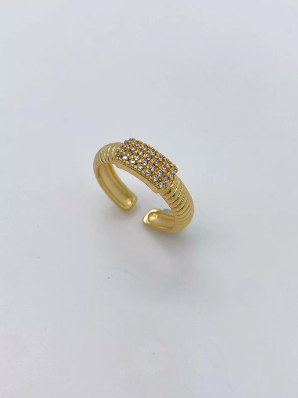 Fashion Jewelry Ring Bracelet Copper Electroplated Micro Set Zircon Geometric