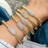 Fashion Jewelry Ring Bracelet Copper Electroplated Micro Set Zircon Geometric