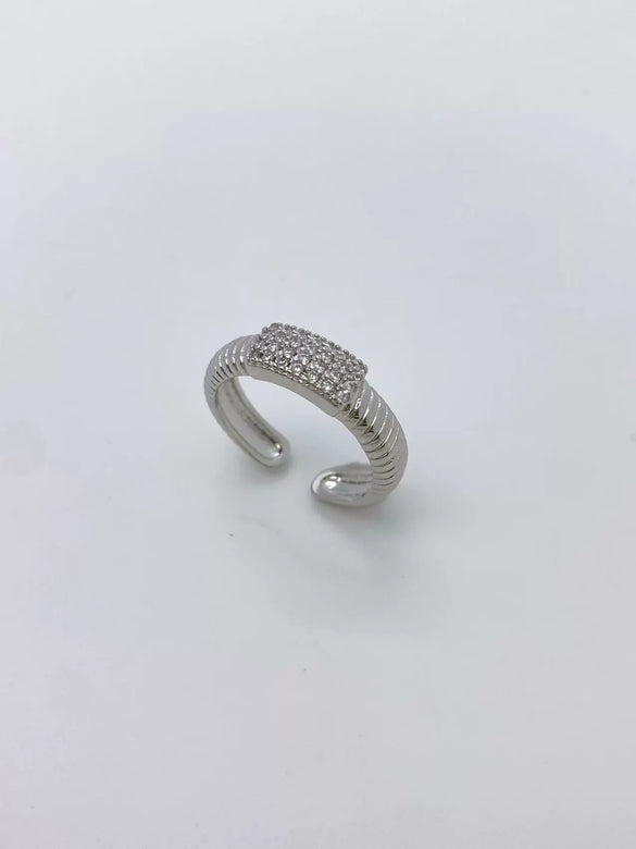 Fashion Jewelry Ring Bracelet Copper Electroplated Micro Set Zircon Geometric