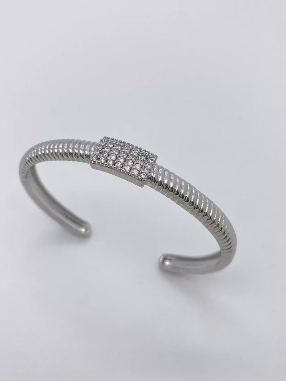 Fashion Jewelry Ring Bracelet Copper Electroplated Micro Set Zircon Geometric