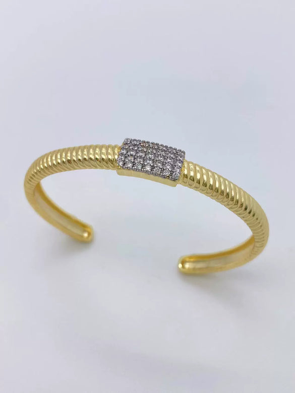 Fashion Jewelry Ring Bracelet Copper Electroplated Micro Set Zircon Geometric