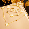 Fashion Jewelry Set Stainless Steel Chain Accessories With Ocean Life Pattern Electroplated For Women