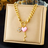 Fashion Jewelry Set Stainless Steel Gold Plated Heart Water Drop Bell Pendant Tassel For Women