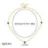 Fashion Jewelry Set Stainless Steel Necklace And Bracelet With Love Water Drops Bells Pattern Inlaid Green Diamond Electroplating