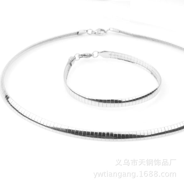 Fashion Jewelry Set Stainless Steel Rhombus Polishing For Ladies