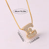 Fashion Jewelry Set With Copper Letters Pendant Electroplated Bracelet And Necklace Accessories