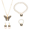 Fashion Jewelry Set With Imitation Pearl And Alloy Butterfly And Dragonfly Pattern Electroplated For Women