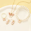 Fashion Jewelry Set With Imitation Pearl And Alloy Butterfly And Dragonfly Pattern Electroplated For Women