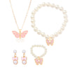 Fashion Jewelry Set With Imitation Pearl And Alloy Butterfly And Dragonfly Pattern Electroplated For Women