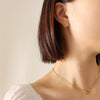 Fashion Jewelry Set With Smile Face Hollow Pendant Titanium Steel 18K Gold Plated Earrings Necklace Bracelet