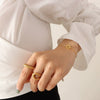 Fashion Jewelry Set With Smile Face Hollow Pendant Titanium Steel 18K Gold Plated Earrings Necklace Bracelet