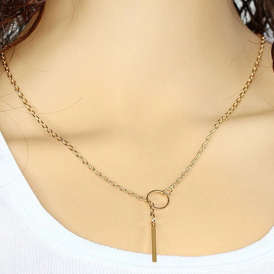 Fashion Jewelry Simple Metal Ring Short Necklace Women's Collarbone Chain Necklace