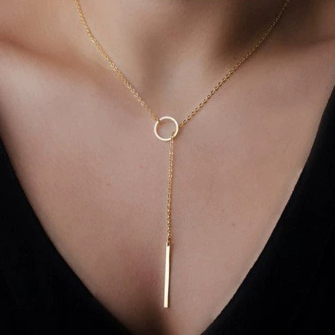 Fashion Jewelry Simple Metal Ring Short Necklace Women's Collarbone Chain Necklace
