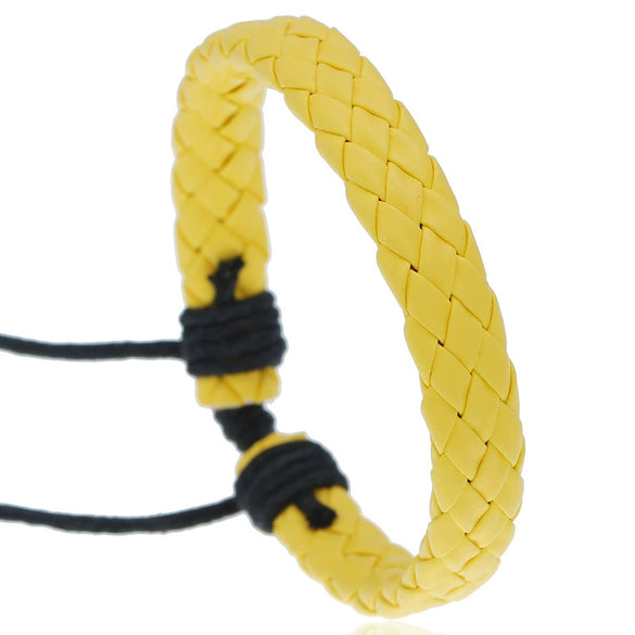 Fashion Jewelry Simple Pull Adjustment Men's And Women's Leather Bracelet Woven Student Hand Rope