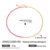 Fashion Jewelry Stainless Steel Bohemian Style Colorful Love Heart Stacked Necklace And Bracelet Electroplating
