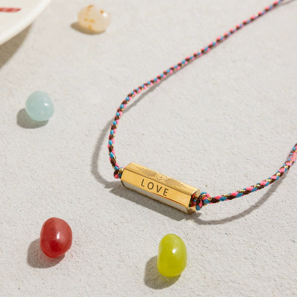 Fashion Jewelry Stainless Steel Bohemian Style Colorful Love Heart Stacked Necklace And Bracelet Electroplating