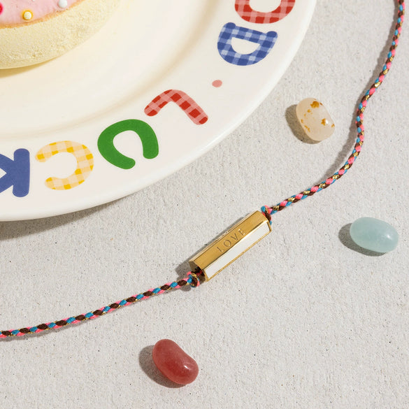 Fashion Jewelry Stainless Steel Bohemian Style Colorful Love Heart Stacked Necklace And Bracelet Electroplating