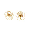 Fashion Jewelry Stainless Steel Flower Ring With Electroplating Design