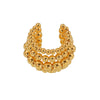 Fashion Jewelry 316L Stainless Steel Geometric Open Ring With Multilayer Steel Ball Chain And Electroplating