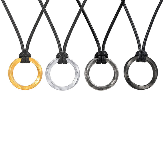 Fashion Jewelry Stainless Steel Geometric Viking Rune Mobius Pendant Necklace For Men
