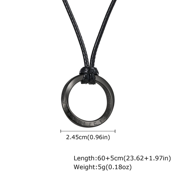 Fashion Jewelry Stainless Steel Geometric Viking Rune Mobius Pendant Necklace For Men