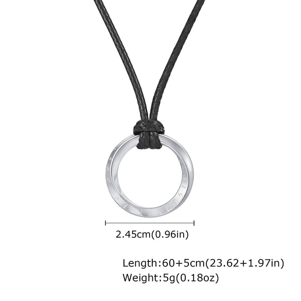 Fashion Jewelry Stainless Steel Geometric Viking Rune Mobius Pendant Necklace For Men