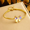 Fashion Jewelry Stainless Steel Goldplated Bow Accessories With Butterfly Dragonfly Insect Pattern For Women