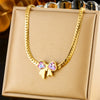 Fashion Jewelry Stainless Steel Goldplated Bow Accessories With Butterfly Dragonfly Insect Pattern For Women