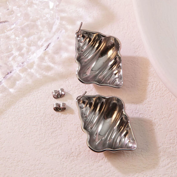 Fashion Jewelry Stainless Steel Ice Cream Shape Cow Horn Stud Conch Earrings For Women Seiko