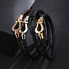 Fashion Jewelry Stainless Steel Leather Bracelet With U Shape Styling And Electroplating For Women