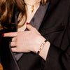 Fashion Jewelry Stainless Steel Leather Bracelet With U Shape Styling And Electroplating For Women