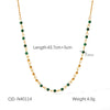 Fashion Jewelry Stainless Steel Malachite Necklace Women Ins Style 18K Gold Plated Electroplating