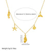 Fashion Jewelry Stainless Steel Marine Life Pendant With Electroplating Starfish Hippocampus Conch Accessories Chain