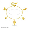 Fashion Jewelry Stainless Steel Marine Life Pendant With Electroplating Starfish Hippocampus Conch Accessories Chain