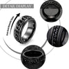 Fashion Jewelry Titanium Steel Ring Geometric Style Electroplated Black Frosted Rotating Decompression Unisex