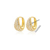 Fashion Jewelry Unisex Stainless Steel Gold Geometric Zircon Earrings With Electroplating