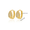 Fashion Jewelry Unisex Stainless Steel Gold Geometric Zircon Earrings With Electroplating