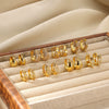 Fashion Jewelry Unisex Stainless Steel Gold Geometric Zircon Earrings With Electroplating
